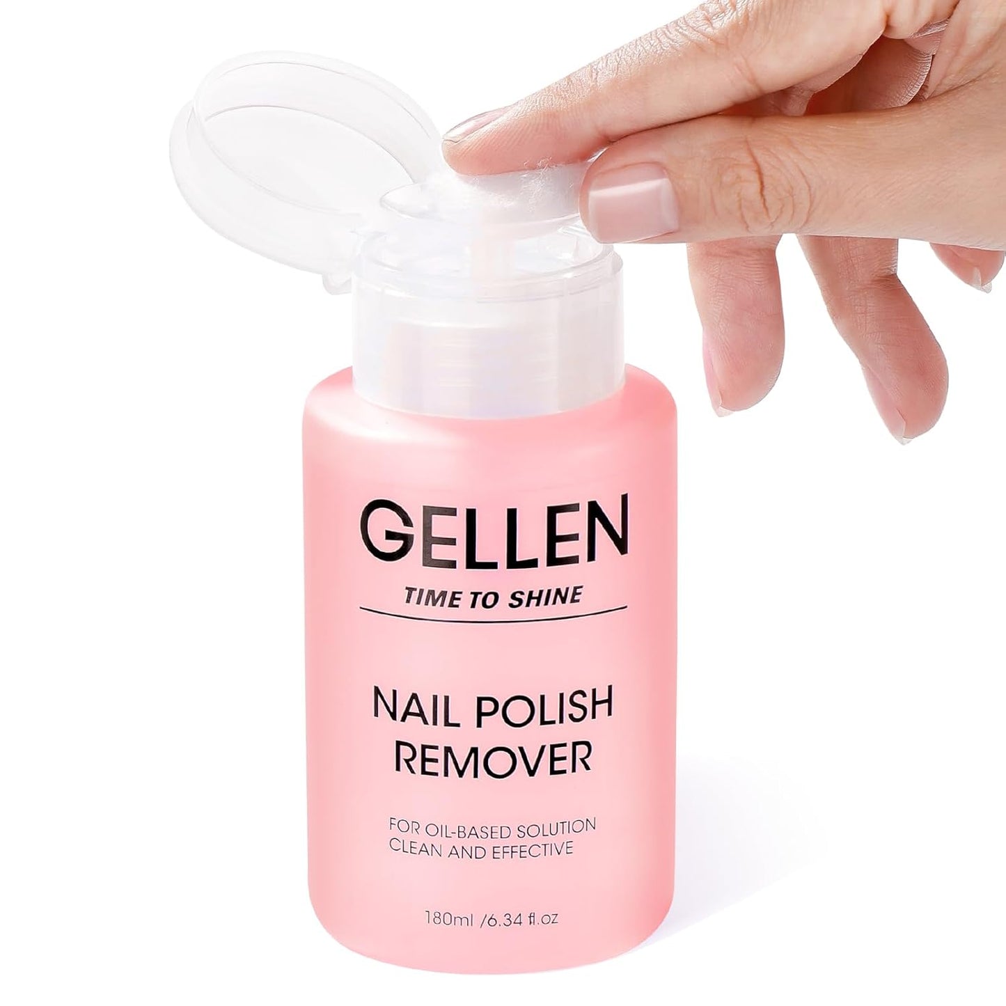 Gellen Nail Polish Remover Raspberry Scent, Acetone Free Nail Polish Remover for Quick Dry Nail Polishes, Gentle Nail Polish Removal Pump with Vitamin E, Fingernail Polish Remover 6.09 Fl Oz