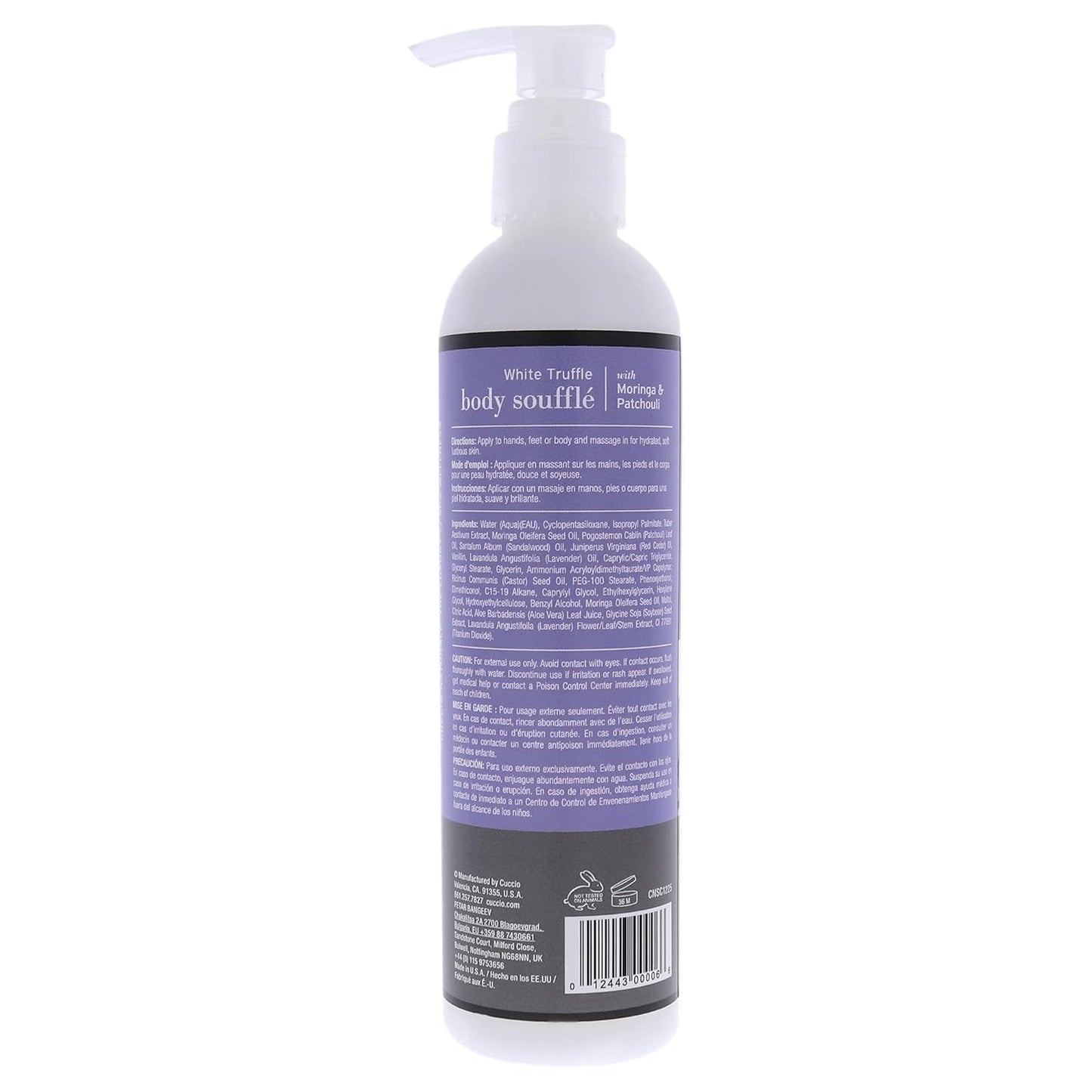 Cuccio Naturale White Truffle Body Soufflé - Smoothing, Nourishing Body Treatment For Long Lasting Hydration and Dry Skin Relief - Lightweight, Non-Greasy Formula - Natural and Cruelty Free - 8 oz