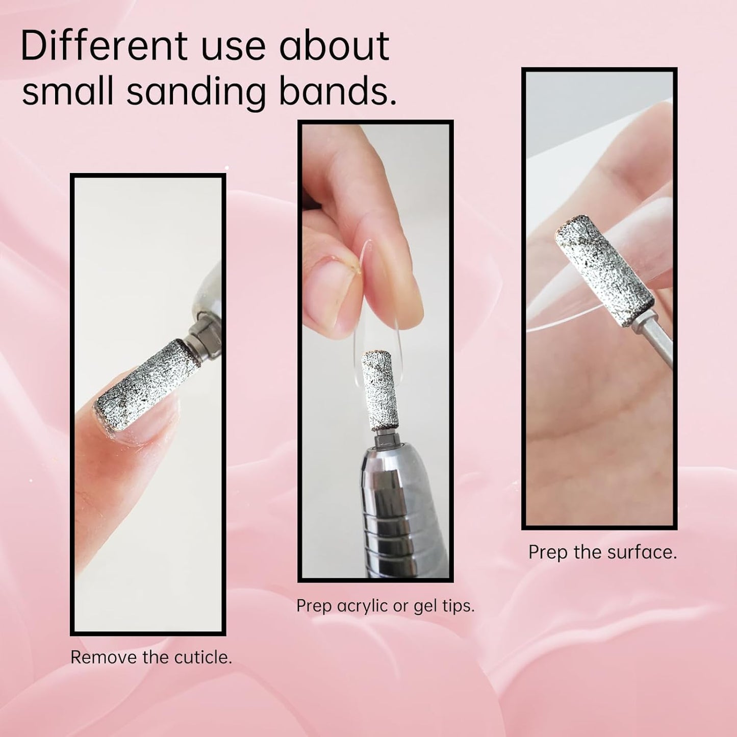 Small Sanding Bands Nail Drill Bits, Corfulra 240 Extreme Fine Grit Nail File Sanding Bands for Nail Drill with 3.1mm Mandrel Bit, 100Pcs Mini Sanding Bands for Natural Nails, Cuticles, White