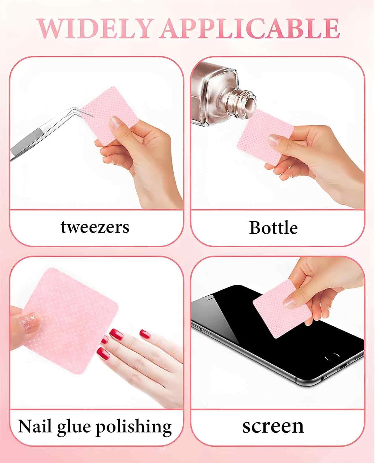2000PCS Nail Wipes for Gel Nails Lint Free, Pads Toallitas Sin Pelusa Para Uñas