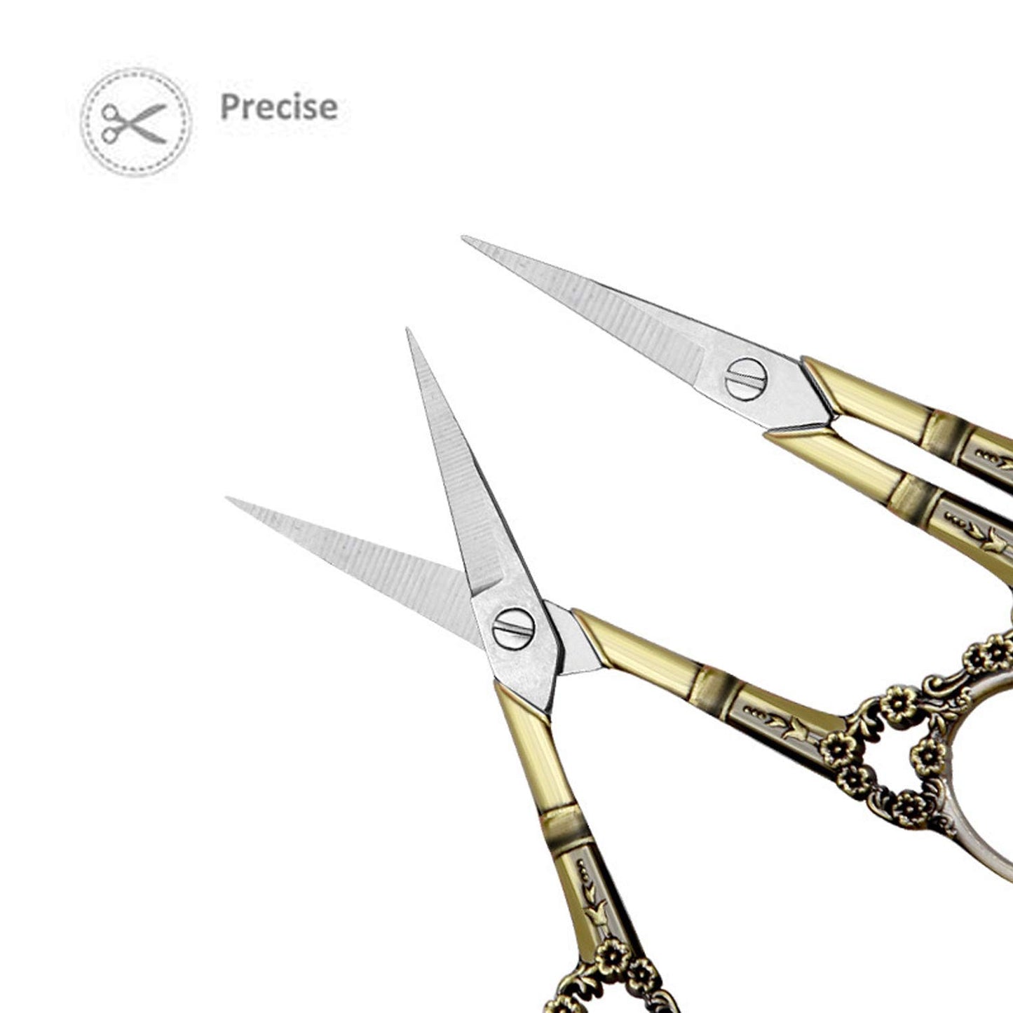 Professional Manicure Scissors, EBANKU Vintage Stainless Steel Cuticle Precision Beauty Grooming for Nail, Facial Hair, Eyebrow, Eyelash, Nose Hair (Bronze)