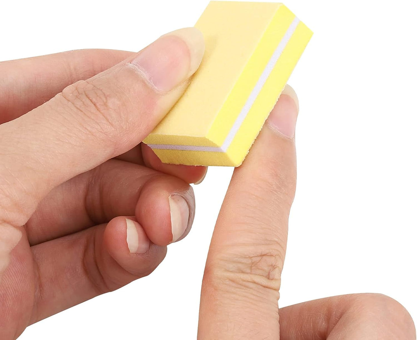 100 Pcs Mini Buffers for Nails 180/100 Grit Nail Buffers for Nail Care(Yellow)