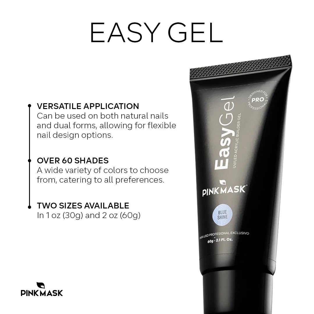 PINK MASK Easy Gel 1oz 30g-Barcelona, Professional Builder Enhancement Gel-Quick Nail Extension for Beginner DIY, Nail Strengthener-Long Lasting-Salon Quality-Thickening Solution