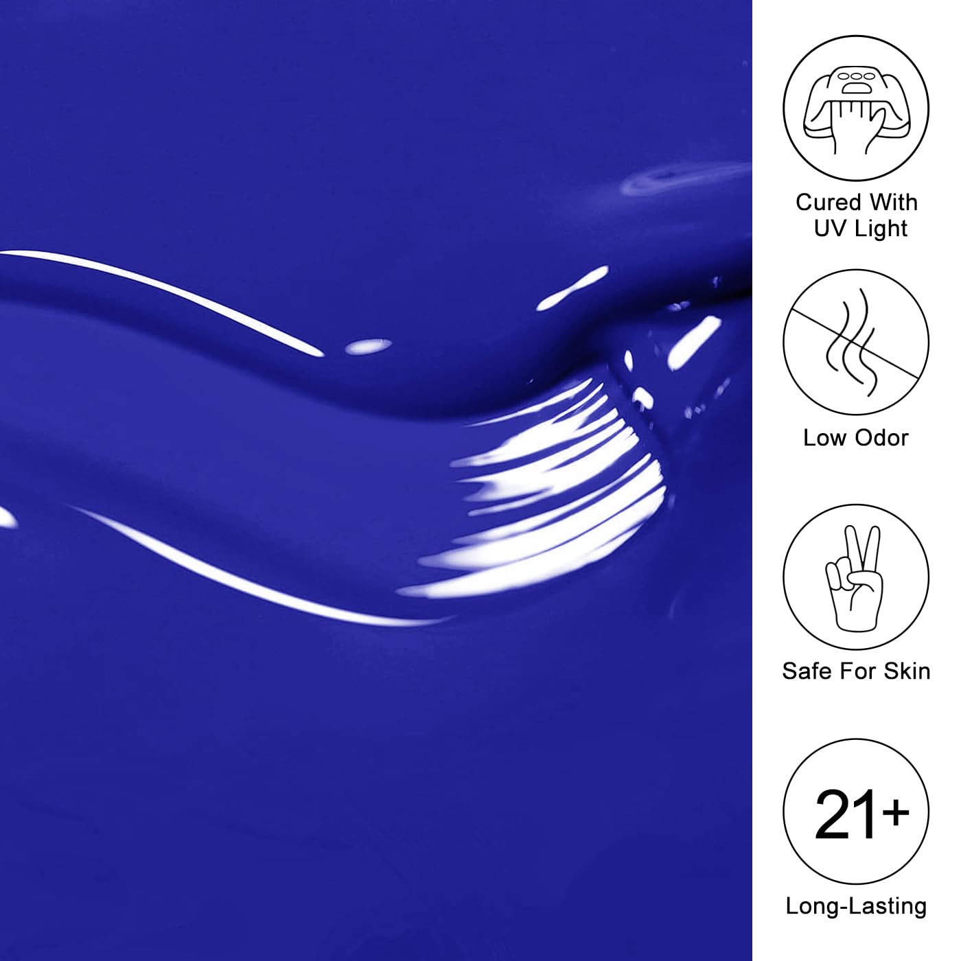 Imtiti Blue Gel Nail Polish, Navy Blue Gel Polish High Gloss Soak Off UV LED Nail Gel Polish Autumn Winter Gel Polish Nail Art Manicure Salon DIY Design Gel Nail Kit 10ML