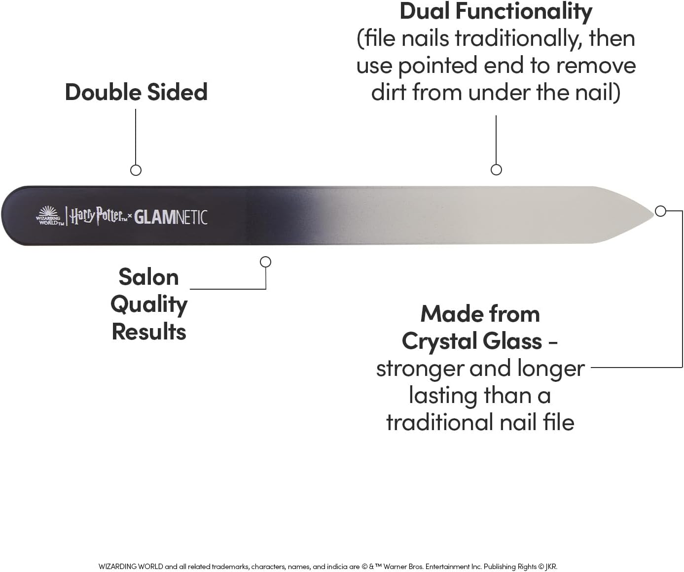 Harry Potter™ x Glamnetic Crystal Glass Nail File | All-in-One Nail File for Shaping, Smoothing & Polishing | Lightweight & Easy to Use