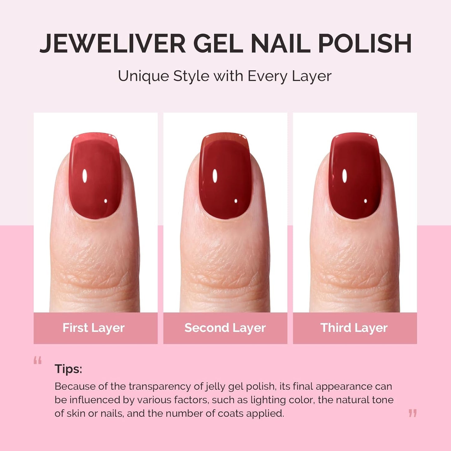 MelodySusie Jeweliver Gel Nail Polish, 0.5Fl.oz Gel Polish Red Brown Color Soak Off UV LED Light Cure Gift for Women Manicure Nail Art DIY at Home B6803