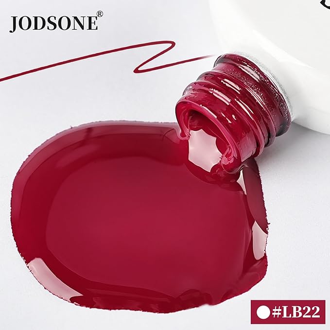 JODSONE 10ml Nail Art Gel Liner Dark Red Gel Nail polish at Home Salon Design with Thin Brush Need U V Lamp Cured