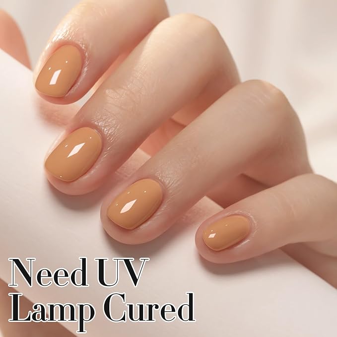 Double Rhythm 0.50 OZ Gel Polish Hema Free Same Color Same Bottle Golden Round Translucent Neutral Natural Milky 15 ML Jelly UV Polish Art DIY at Home (Sand Nude-C1441)