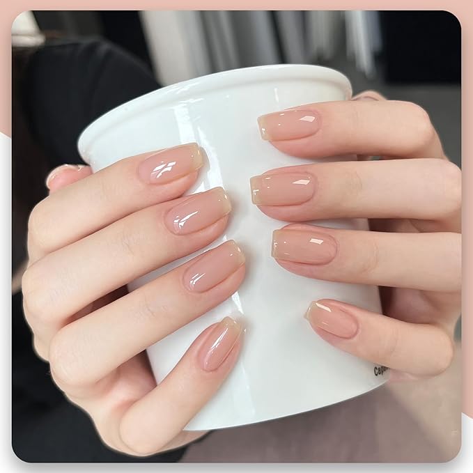 GAOY Nude Jelly Gel Nail Polish, 16ml Sheer Translucent Soak Off Gel Polish, UV Light Cure for Nail Art DIY at Home, 2176 Nude Tint