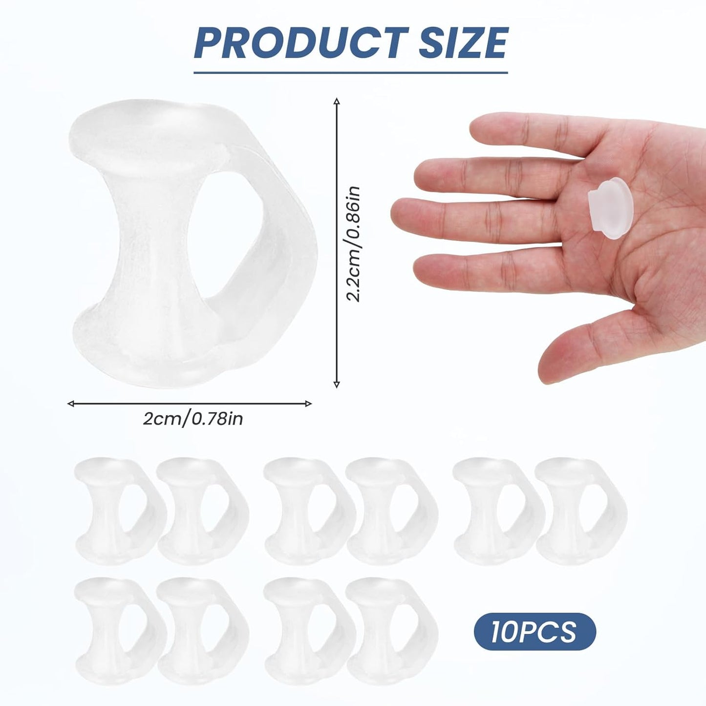 10 Pcs Gel Toe Separator, Pinky Toe Spacers Straightener Bunion Corrector Silicone Toe Separators for Toe Straightening and Relaxation for Women Men Correct Overlapping Toes