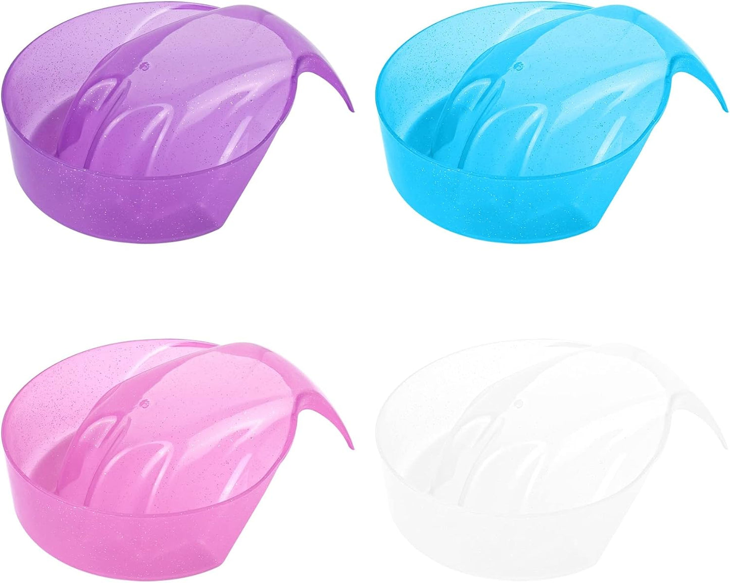 Framendino, 4 Pack Hand Cuticl Nail Soaking Bowl Manicure Dip Bowls for Polish Care Colors