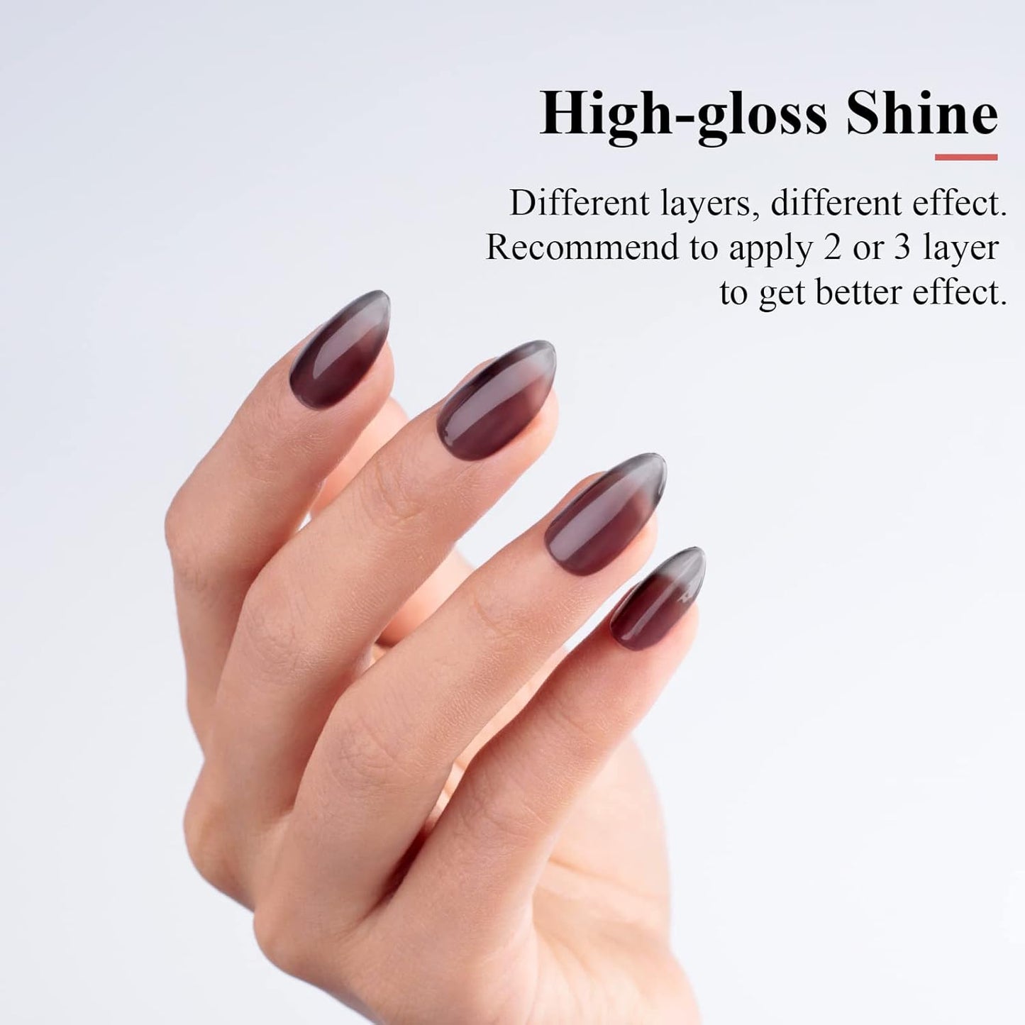 Imtiti Jelly Gel Nail Polish, 1 Pcs 0.5 Fl Oz Black Jelly Gel Polish Soak Off LED U V Nail Gel Polish Sheer Translucent Gel Nail Polish DIY Nail Art Starter Manicure Salon Gel Nail Kit for Women Girls
