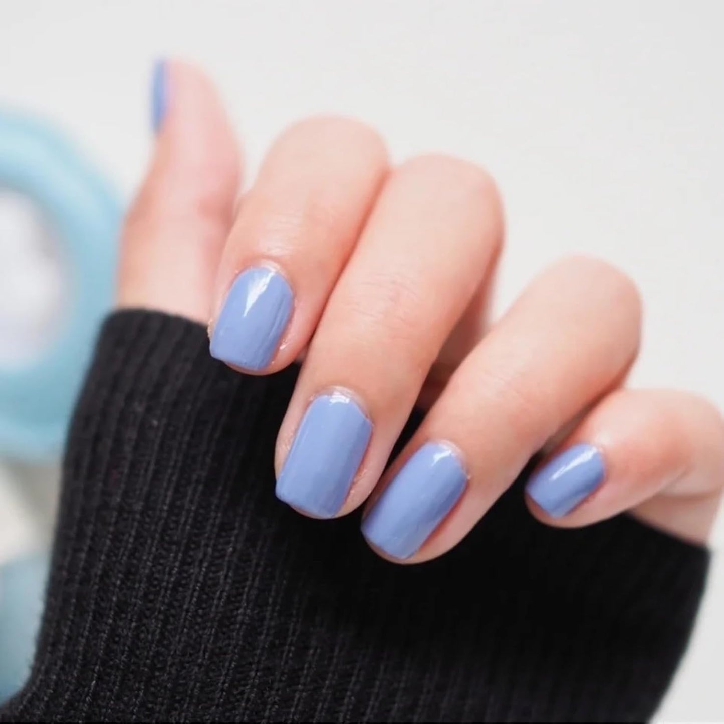 COSMOO Grey Blue Quick Dry Nail Polish, Vegan Chip-Resistant Long-Lasting Nail Lacquer for Nail Art Varnish, 0.34 fl oz (Grey blue)