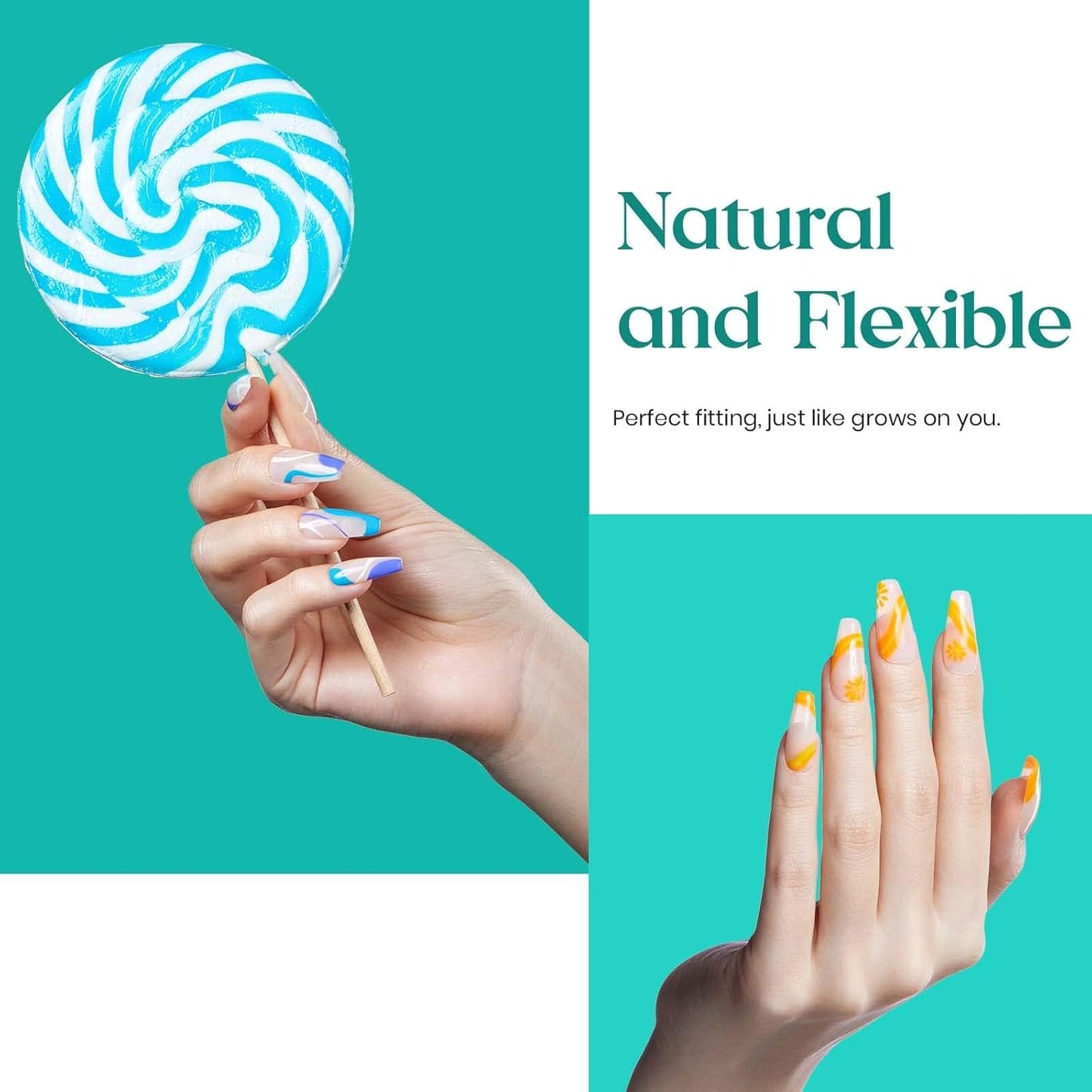 Beetles Gel Nail Tips 500Pcs Medium Coffin Pre Shaped Clear Full Cover False Nails Press on for Gel Art Polish Soak Off Lamp Easy Nail Extensions Acrylic