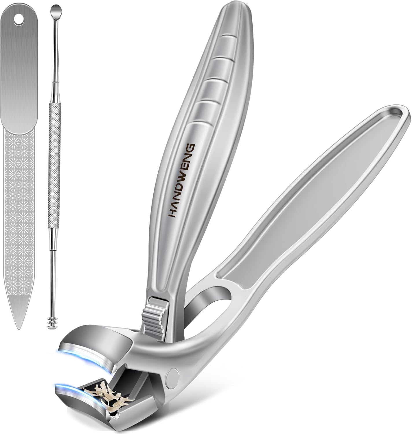 2025 Toenail Clippers for Seniors Thick Toenails, Angled Head Large Toe Nail Clippers for Men with Catcher, Heavy Duty Sharp Fingernail Clipper with Long Handle, Wide Jaw