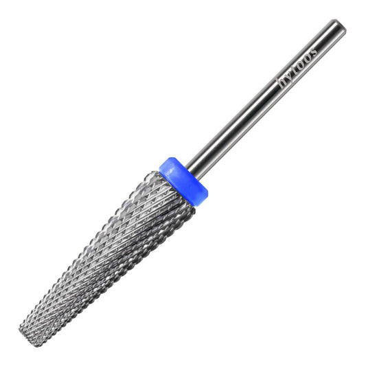 Super Long 5 in 1 Nail Drill Bits, 24mm Carbide Tapered Cone Nail Bit, 3/32" Two-way Rotate Drill Btis for Nails, Electric Drill File Machine, Manicure Removal Cuticle Soft Gel,M