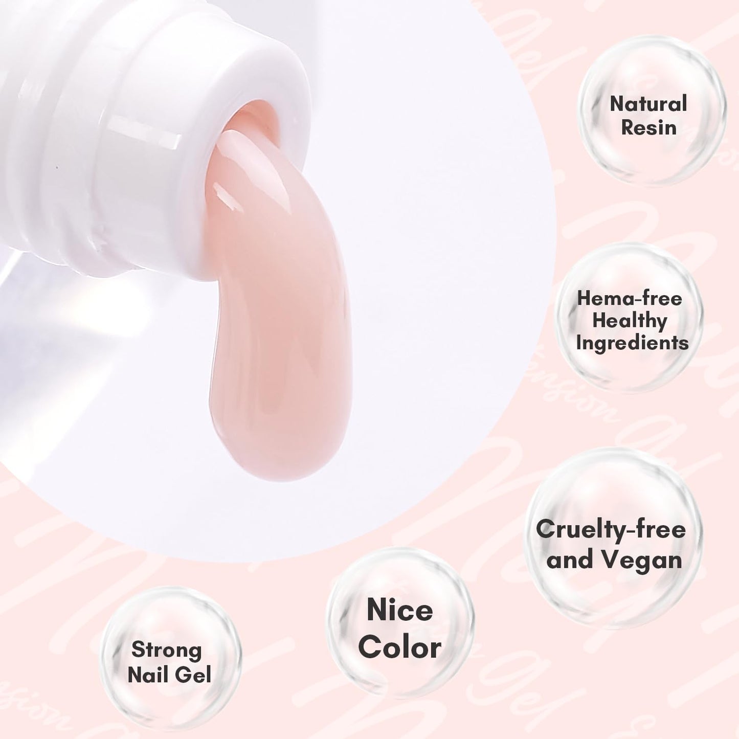 Makartt Poly Nail Gel 50ML Gel Builder for Nails,Light Nude Pink, Gel Nail Extension,Nail Strengthener Hard Gel Color Gel Multifunctional Long-Lasting and Easy to Use for DIY Salon Quality-Peach