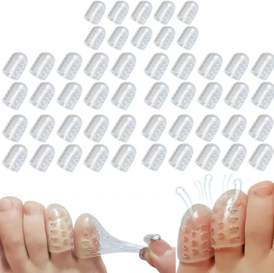 Silicone Anti-Friction Toe Protector, Gel Toe Protectors Breathable Toe Covers, Silicone Little Toe Sleeves Gel Toe Protectors Women with Airflow Orifice Breathable Toe Separators (50pcs)