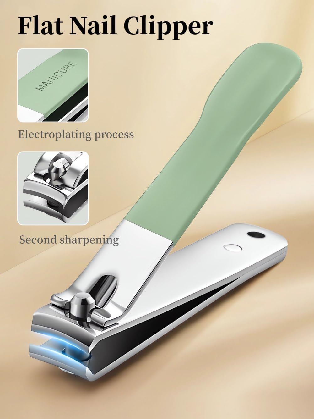 Manicure Set Nail Clippers Pedicure Kit, 4 Pcs Stainless Steel Nail Clippers, Beauty Tool Portable Set Professional Grooming Kits, Travel Nail Kit for Men and Women