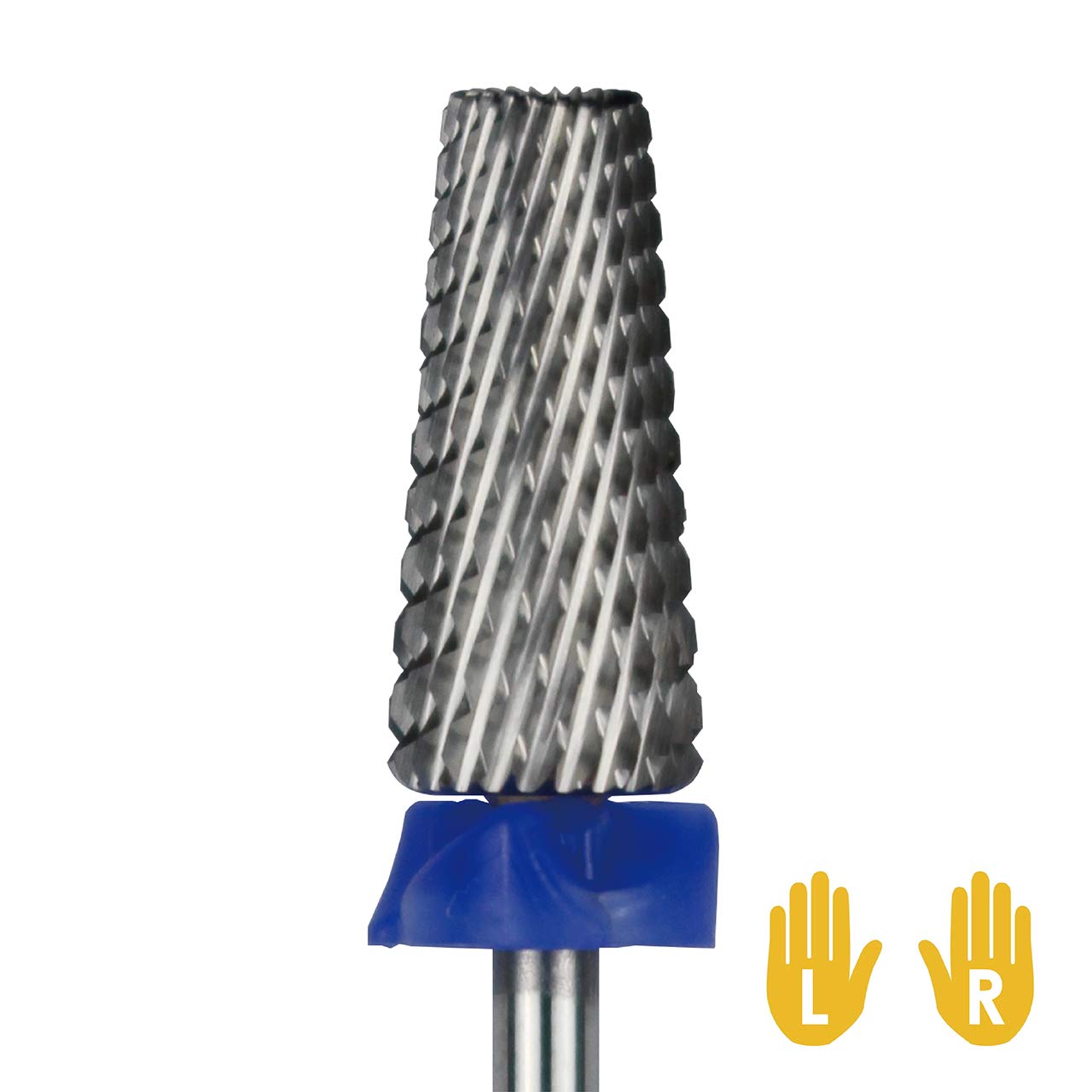 C & I 5 in 1 Multi-function Tapered Shape Nail Drill, Cross Teeth Edition, Professional Drill Bit for Nail Manicure Machine (Middle - M)