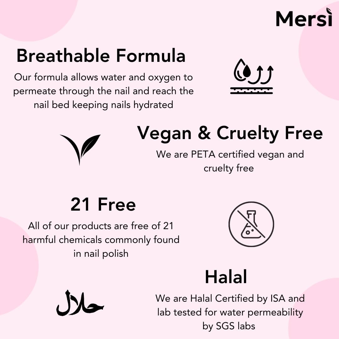 Mersi Salina Halal Nail Polish | Breathable Nail Polish | Vegan Nail Polish