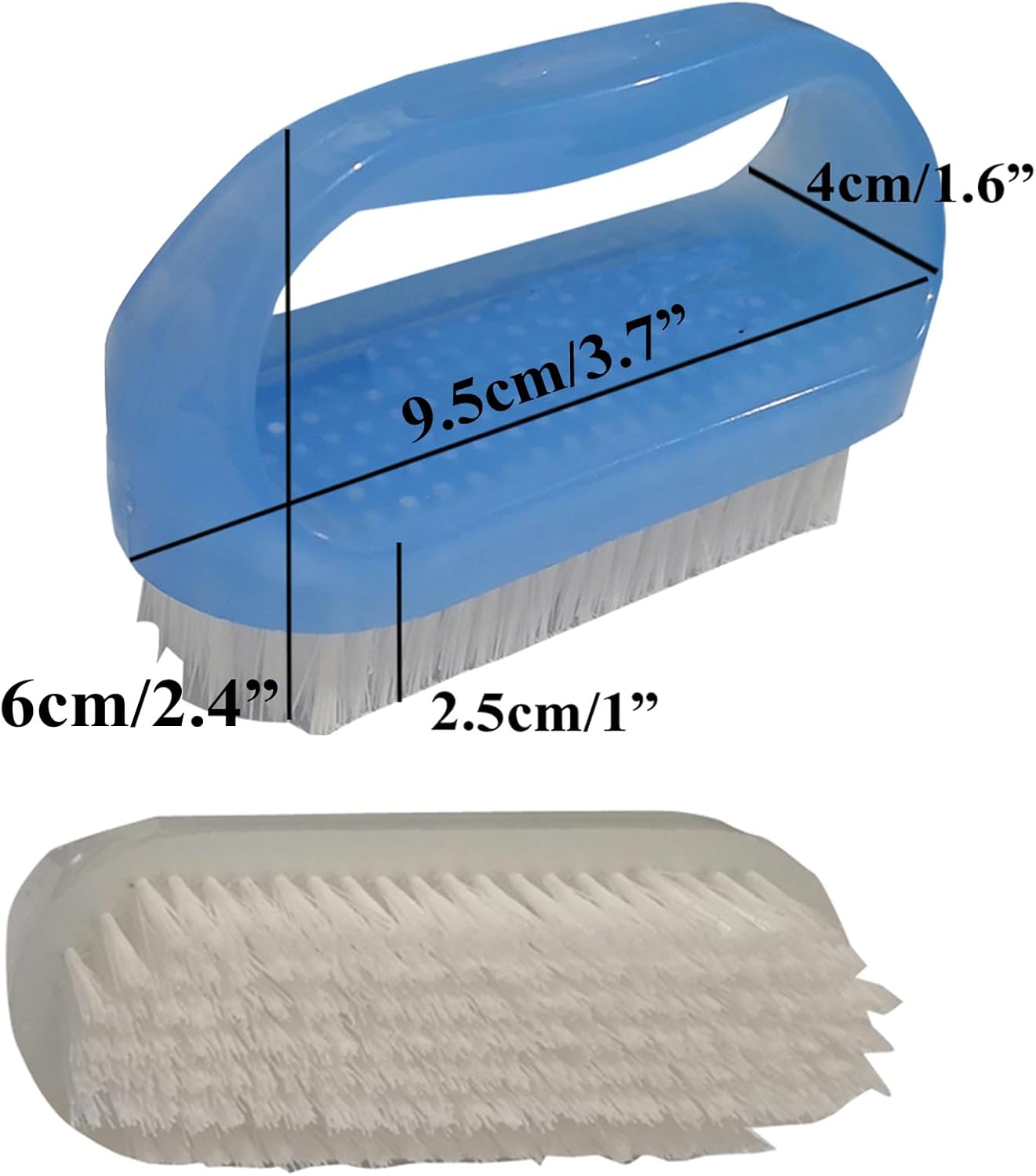 Coralpearl Nail Brushes X 2 for Cleaning Hand Finger Foot Toe with Cuticle Remover, Small Scrubber Cleaner with Handle, Soft Scrub Set for Fingernail Manicure, Toenail Pedicure, Gardener, Mechanic