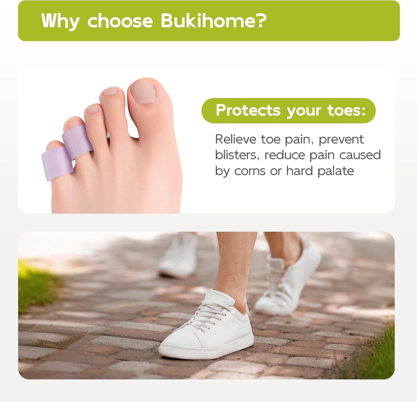 Bukihome Silicone Toe Protectors – Silicone Open Pinky Toe Sleeves for Hammer Toes, Corns, Calluses, Blisters – Soft Gel Protector Toe Cushions for Pain Relief - 12 Count, Lavender (6 Thick +6 Thin)
