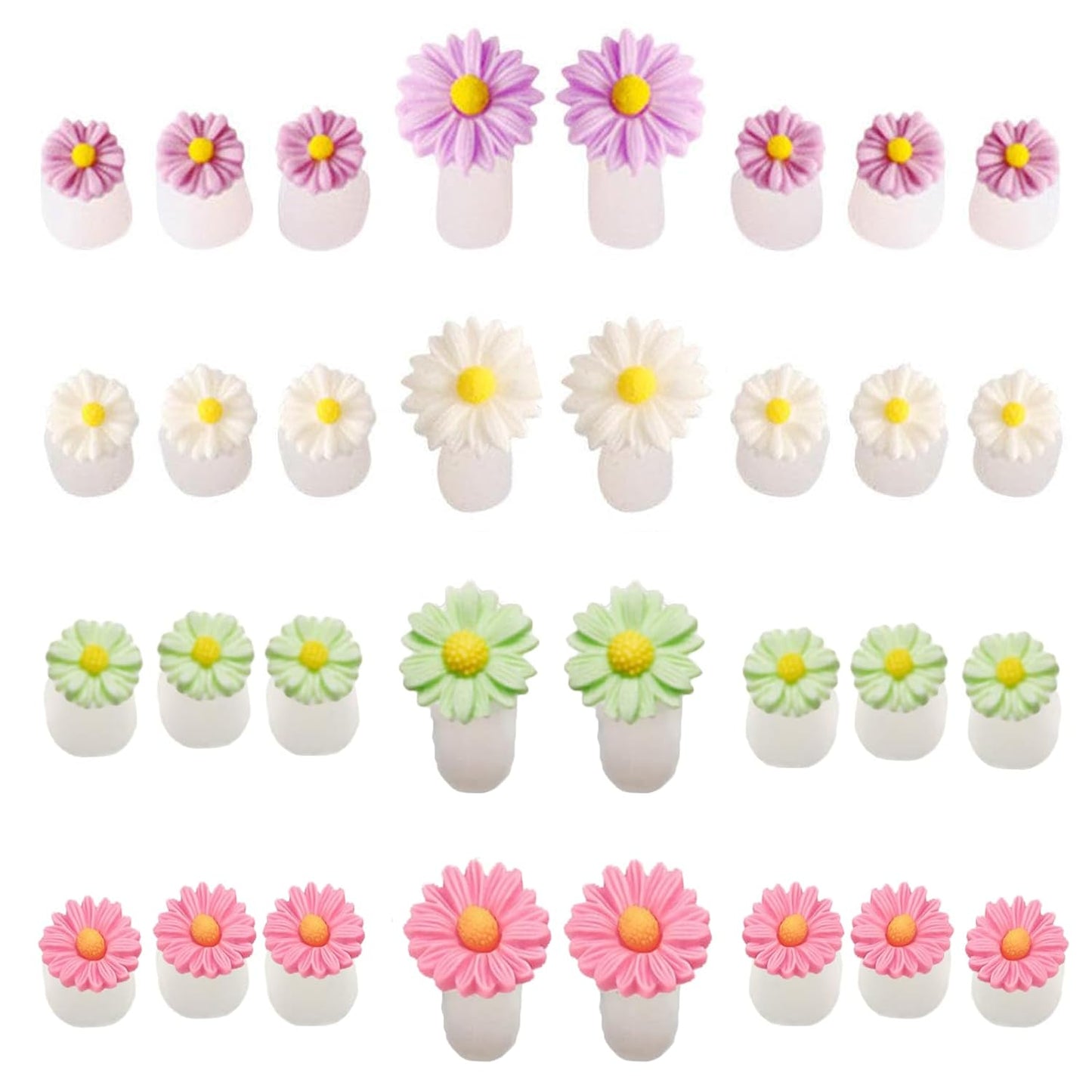 32 Pieces Toe Separators Silicone Flower Toe Separators for Pedicure Colorful Toe Stretcher Nail Polish Art Tools Pedicure Spacers Tools for Nail Salon Toes Dividers (B)