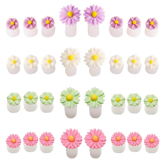 32 Pieces Toe Separators Silicone Flower Toe Separators for Pedicure Colorful Toe Stretcher Nail Polish Art Tools Pedicure Spacers Tools for Nail Salon Toes Dividers (B)