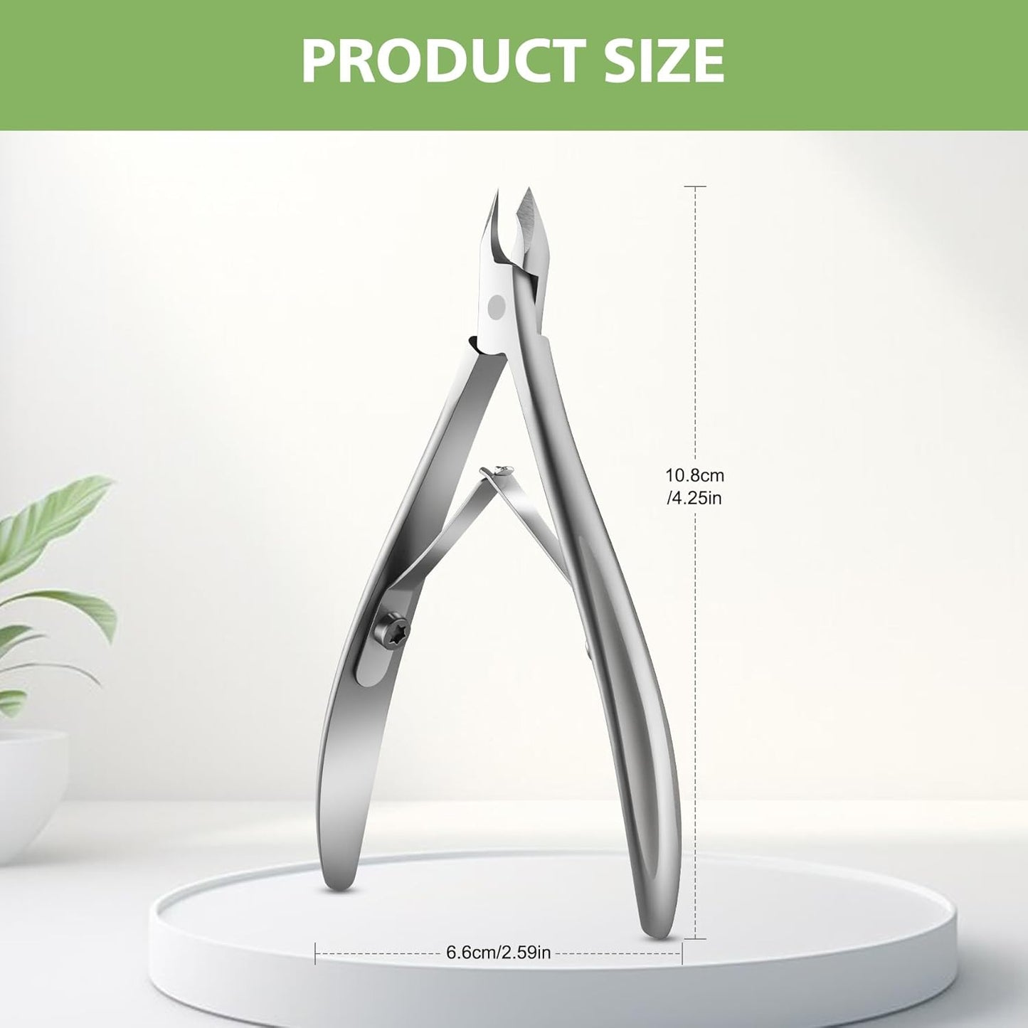 Half Jaw Salon Grade Cuticle Cutters – BALUCA Ergonomic Arch Handle Cuticle Clippers, Precision Stainless Steel Nail Cuticle Trimmer with Comfortable Grip, Perfect for Manicure & Pedicure