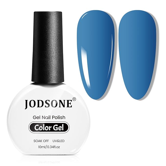 JODSONE Blue Gel Nail Polish 10ml Soak Off Vibrant Blue Nail Color Salon Quality Long-Lasting Beginner Friendly Low Odor Vegan & Cruelty-Free Need U V Lamp Curing