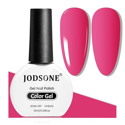 JODSONE Hot Pink Gel Nail Polish 10ml Gel Polish Bright Pink Nail Color Berry Pink Long-Lasting Easy Application Low Odor Need U V Lamp Curing