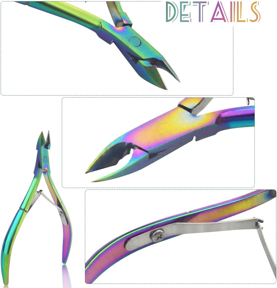 8Pieces Cuticle Trimmer Cuticle Nipper Cuticle Remover Cuticle Cutter Stainless Steel Cuticle Cutter Clipper Nail Tools for Fingernails and Toenails (Rainbow)