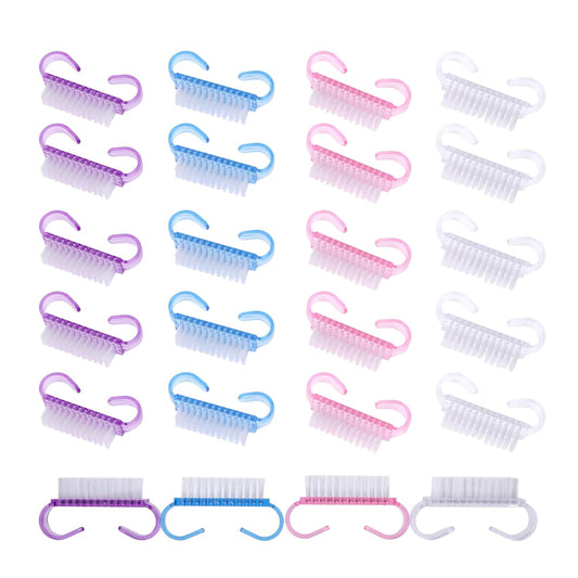 20Pcs Handle Grip Nail Brush, Nylon Nail Cleaning Brush Hand Fingernail Brush Cleaner Scrubbing Kit Pedicure for Toes and Nails Men Women
