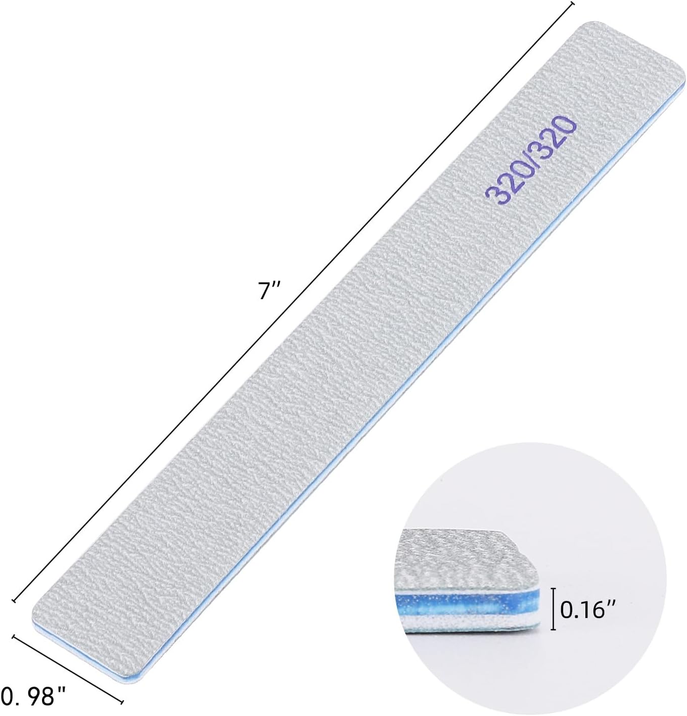 25 Count Nail Files for Natural Nails 320 Grit Fine Grit Nail Buffers for Buffing and Smoothing Nails