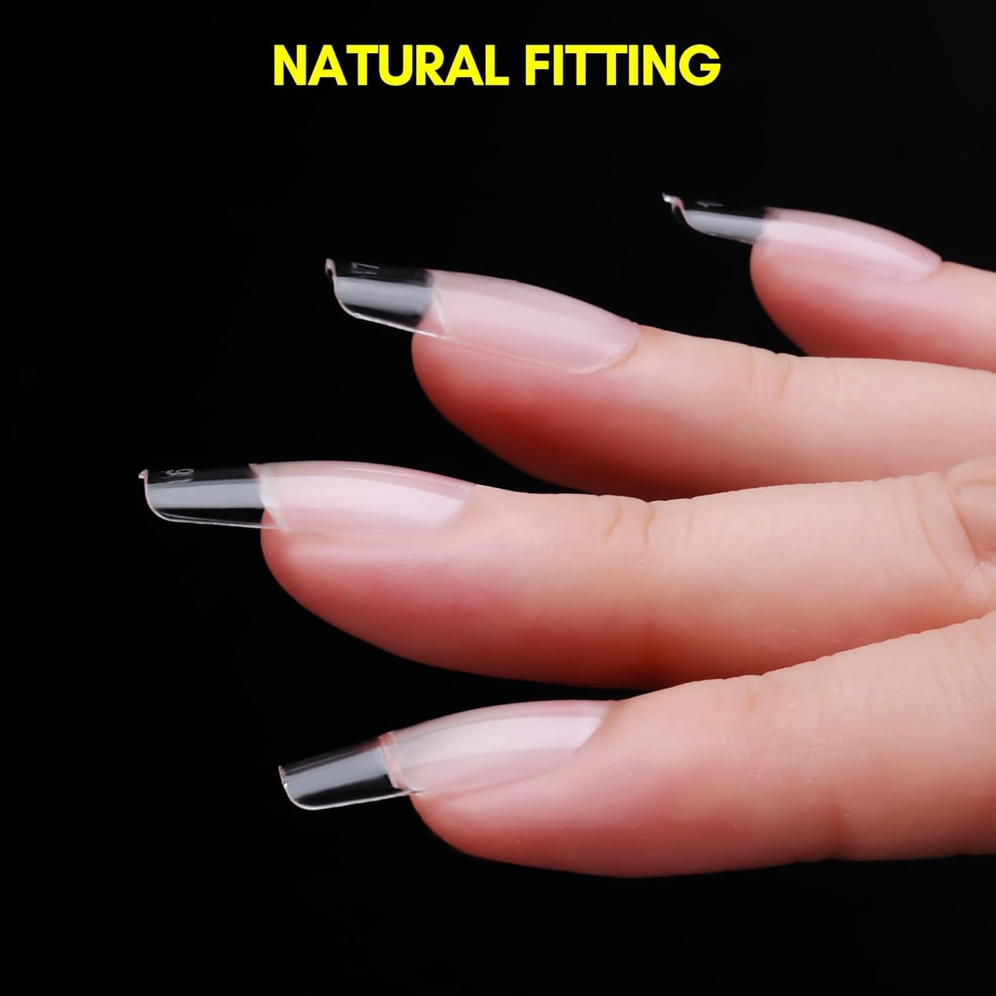 Makartt Medium Square Fake Nail Tips: 120pcs Clear Full Cover Half Matte Soft Gel Pre-shape Acrylic Gel Press on Extension for Nails, 12 Sizes French Manicure Salon Home DIY with Box