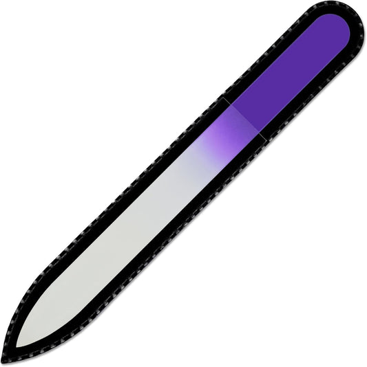 Color Crystal Nail File in Black Pouch - Czech Tempered Glass - Handmade in Czech Republic