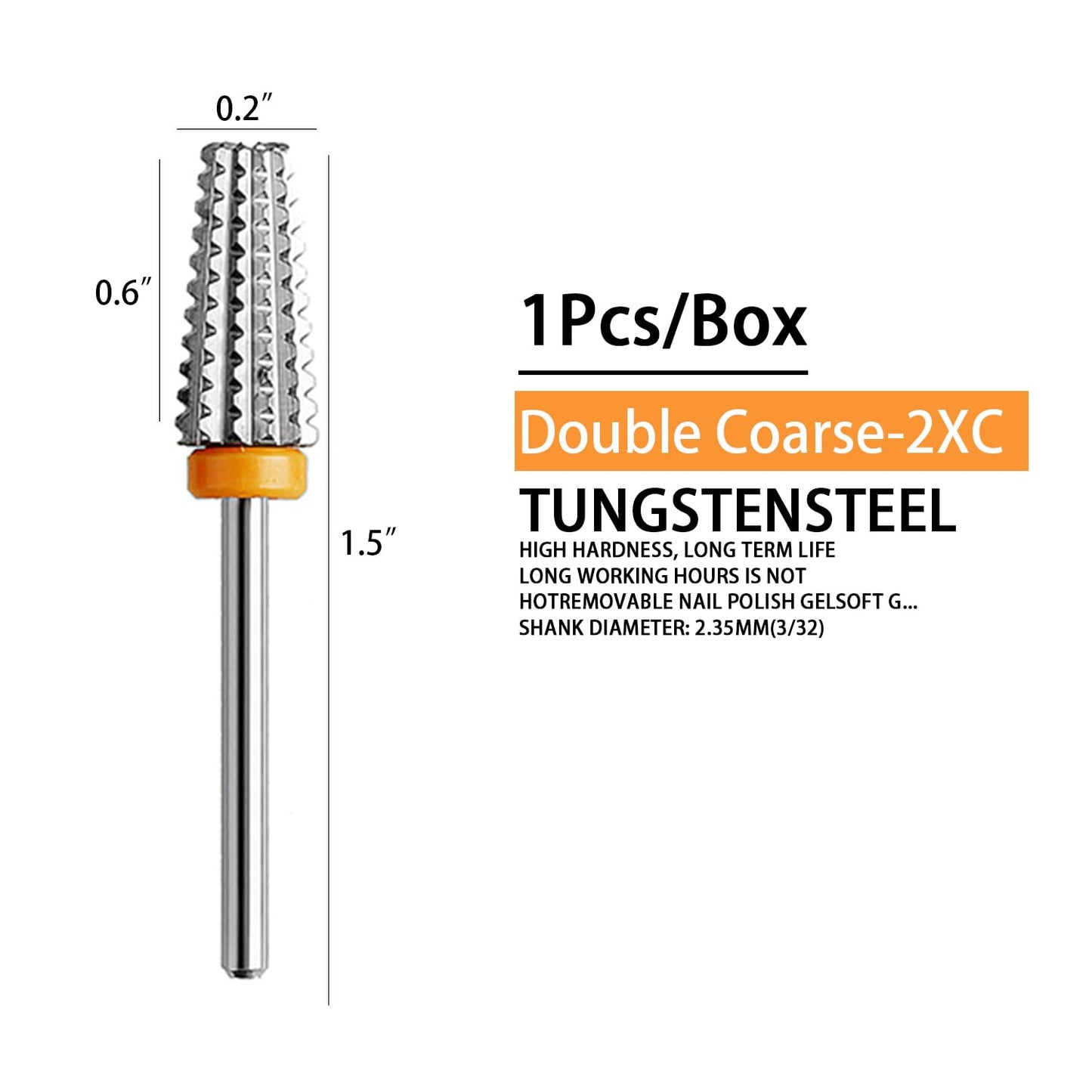 5 in 1 Nail Drill Bits Carbide Rotary Bit,3/32" Shank Nail Cutter,Left and Right Handed Use Milling Cutter Gel Remover Tools (2XC)