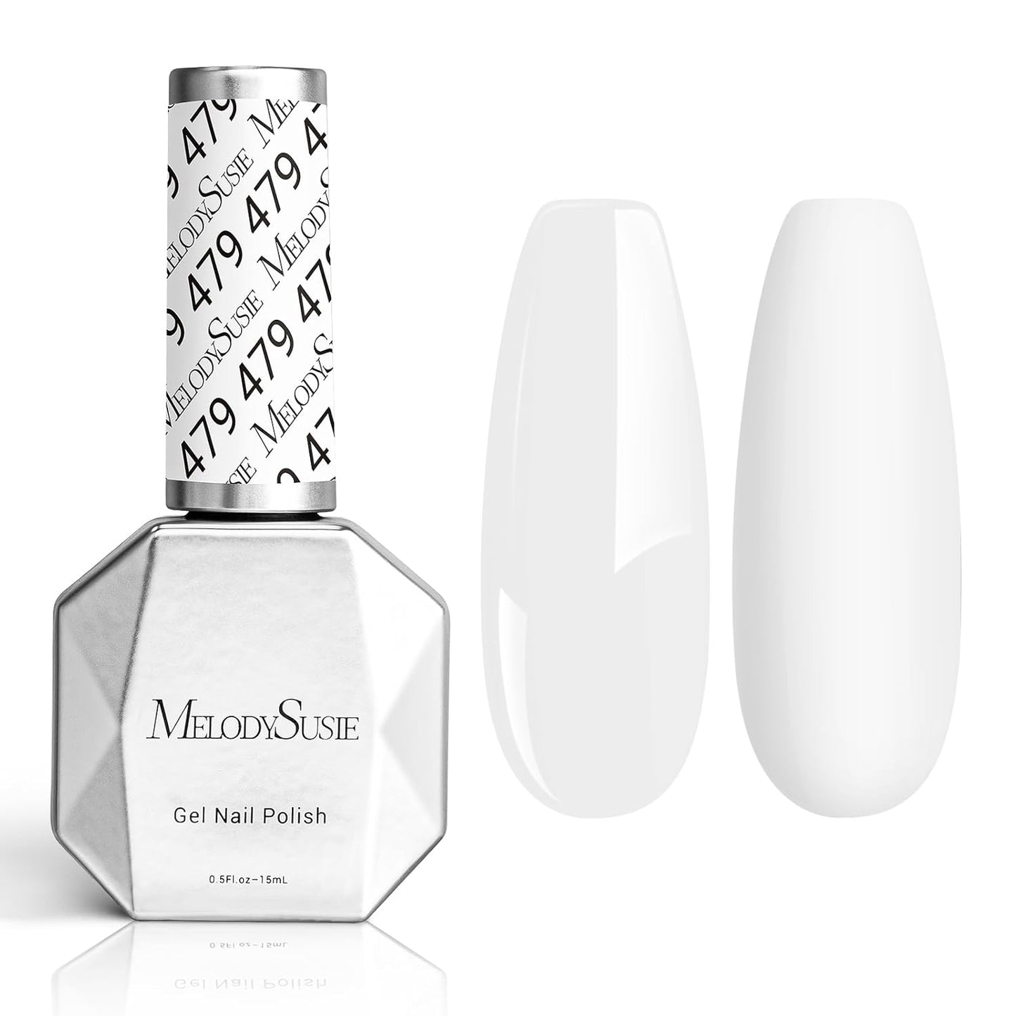 MelodySusie Thick Snow White Gel Nail Polish,15ML Soak Off UV LED White Gel Polish Christmas Gift for Women Nail Art Manicure Salon DIY Nail Design Decoration at Home-479