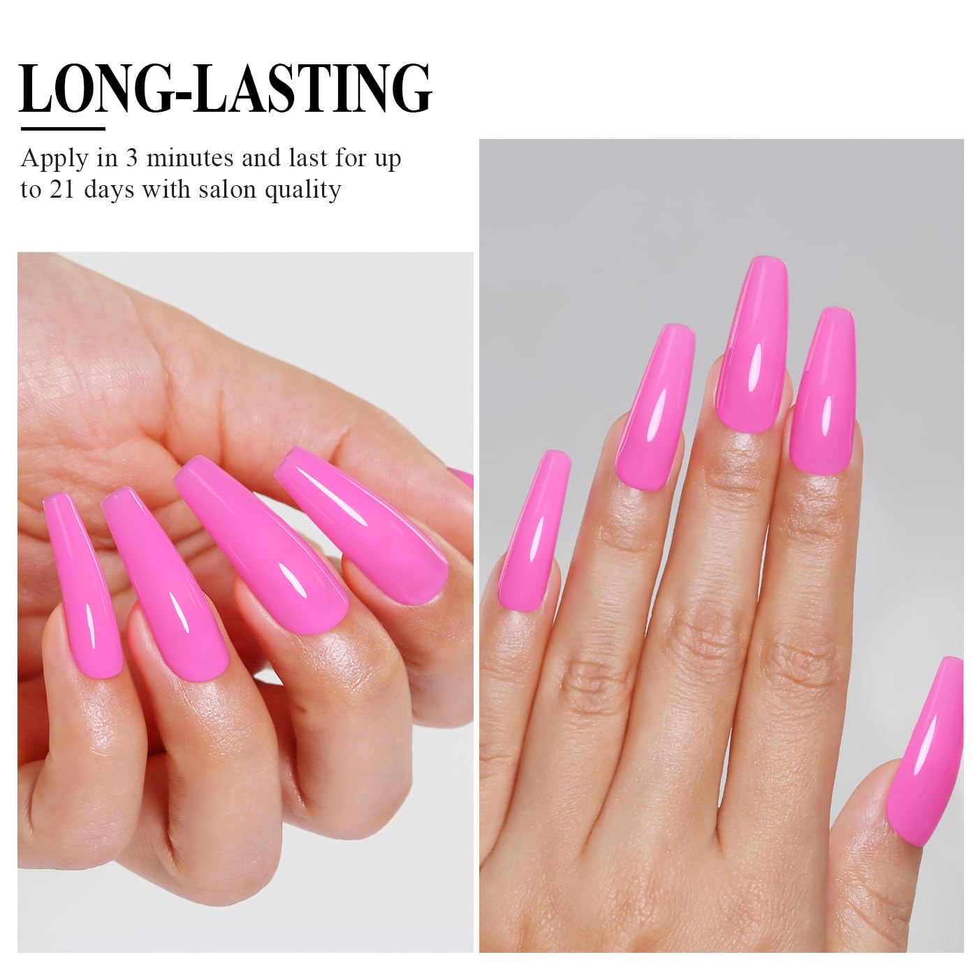 Imtiti Pink Gel Nail Polish, Purple Pink Gel Polish High Gloss Soak Off UV LED Nail Gel Polish Spring Summer Art Manicure Salon DIY Design 10ML