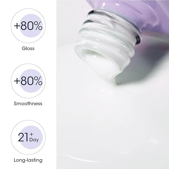 GELLEN White Gel Nail Polish, 18ml Milky White Gel Polish Soak off U V Light Cured Long-wear Mirro Shine Gel Polish for French Tip, Color No.108