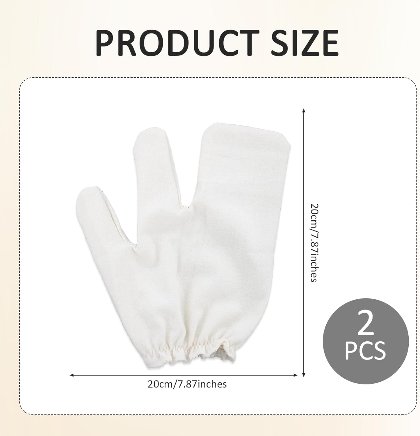 1 Pair of Garshana Gloves Raw Silk Massage Gloves Ayurvedic Massage, Body Exfoliation, Detox, Spa and Home Use, Suitable for Dry Brushing and Glowing Skin (Beige)