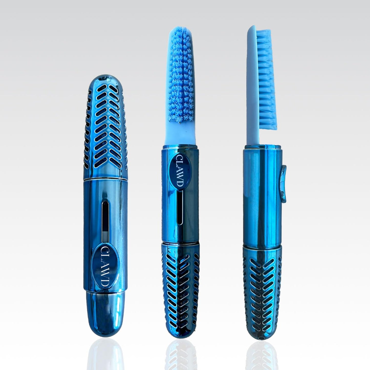 CLAWD Nail Brush for Cleaning Fingernails | Soft Bristle Portable Travel Nail Cleaner Brush for Women | Blue
