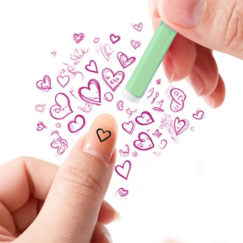 48 Pcs Nail Stamp Pen Set, Nail Art Pens, Quick Nail Art Tools with Different Patterns, Flower Butterfly Rose DIY Nail Stamping Pen Kit, Nail Design Tools for Women (green)