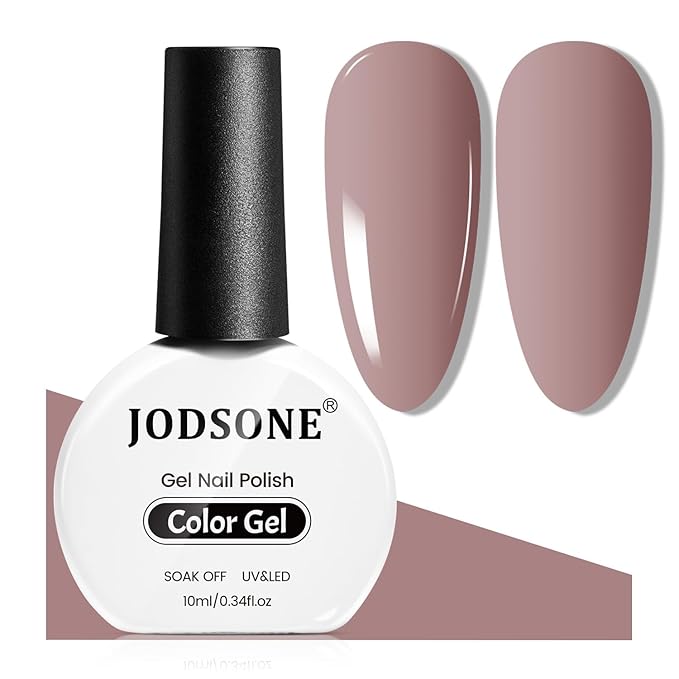 JODSONE Chocolate Milk Gel Nail Polish 10ml Soak Off LED Nail Polish Nude Brown Nail Color Salon Quality Vegan & Cruelty-Free Low Odor Need U V Lamp Curing