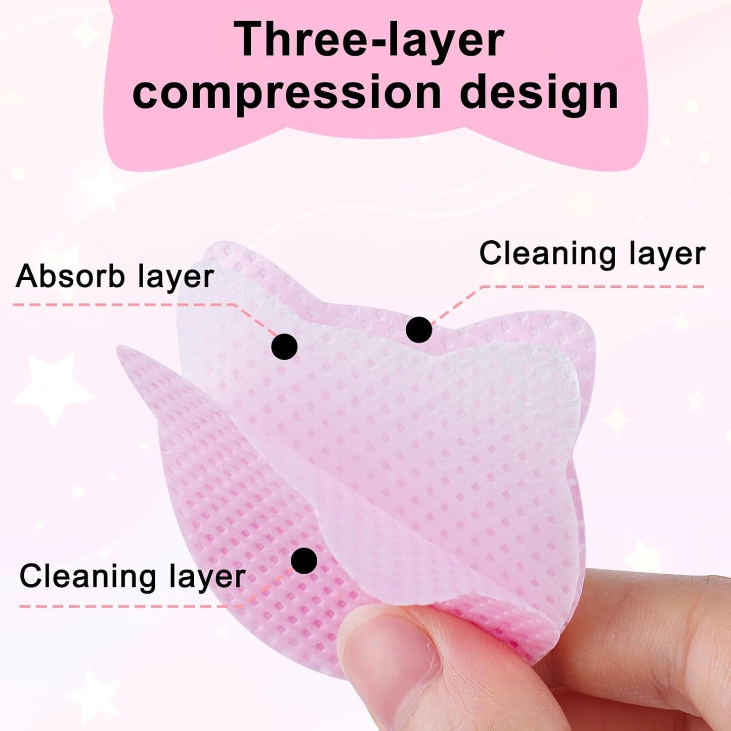 MEKK Lint Free Nail Wipes 800PCS Cat Shape - Super Absorbent Non-Woven Gel Nails Wipes for Nail Polish Remover and Eyelash Extension Glue, Convenient and Hygienic (Pink)