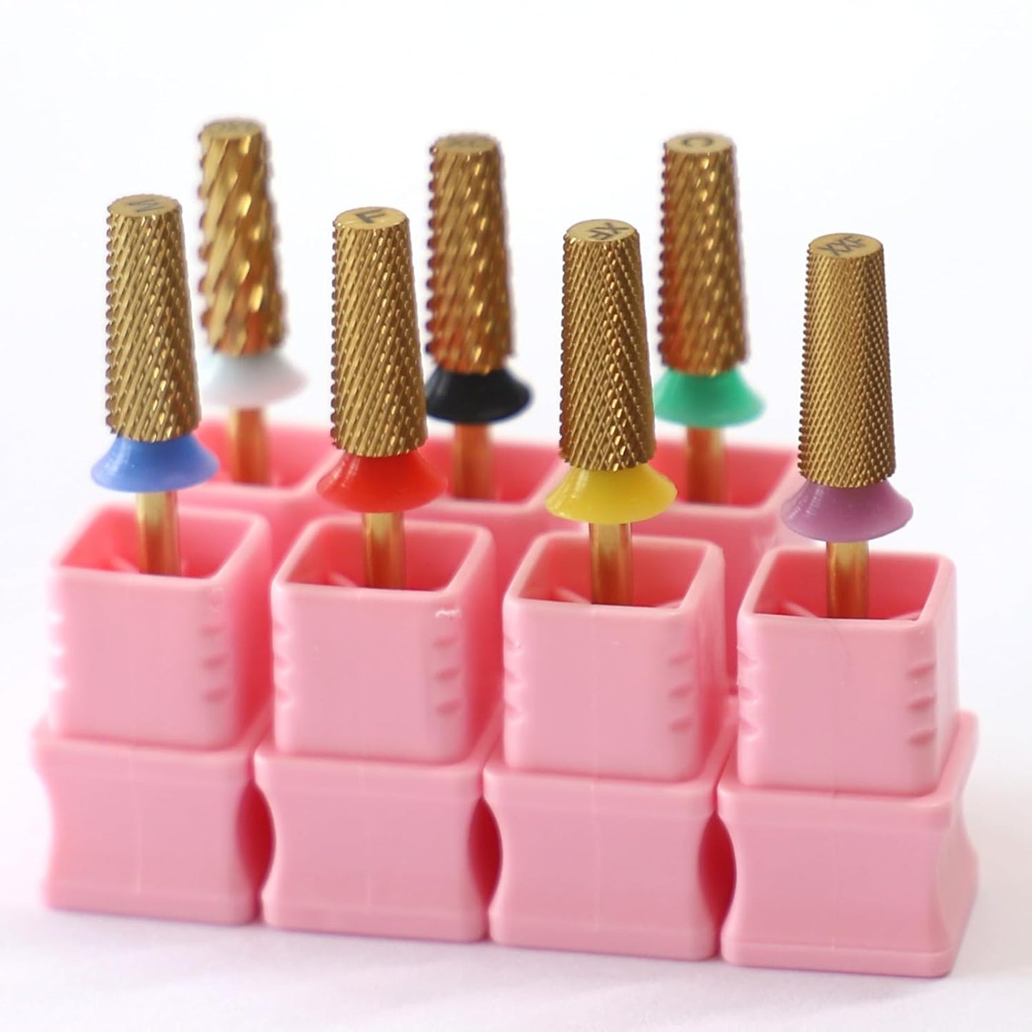 Tungsten Carbide Cross Cut Small Tapered Barrel Nail Drill Bits, Professional 3/32'' Safety Bits, Both Hands Use, Remove Gel Fast, Manicure Pedicure Cuticle Gel Polishing, Quadruple Coarse.