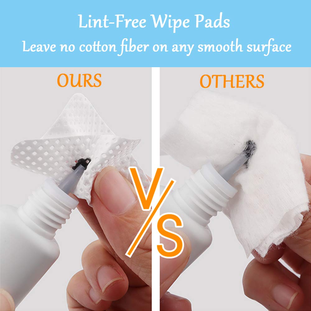 800 PCS Lint Free Nail Wipes EBANKU Lash Glue Wipes Eyelash Glue Bottle Pads Non Woven Nail Polish Remover Wipe Nail Lash Extensions Supplies
