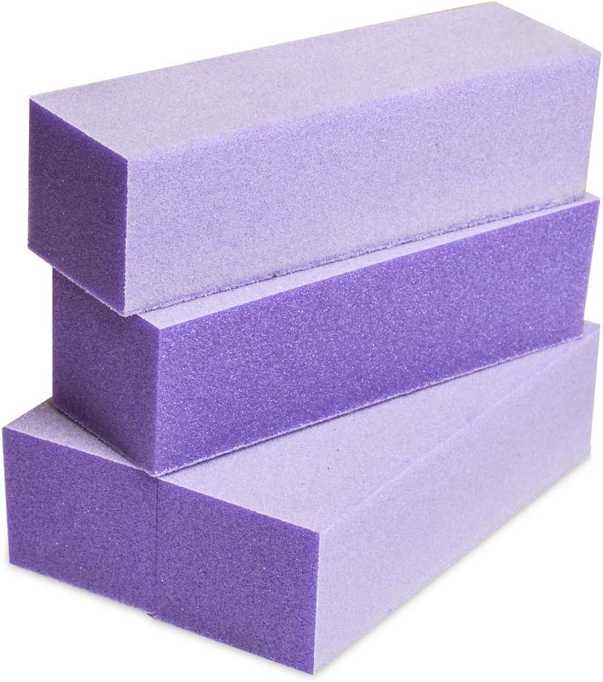 Karlash Nail Buffer Sanding Block Polisher Buffing File Nail Art Manicure Pedicure File (Purple White 60/100)