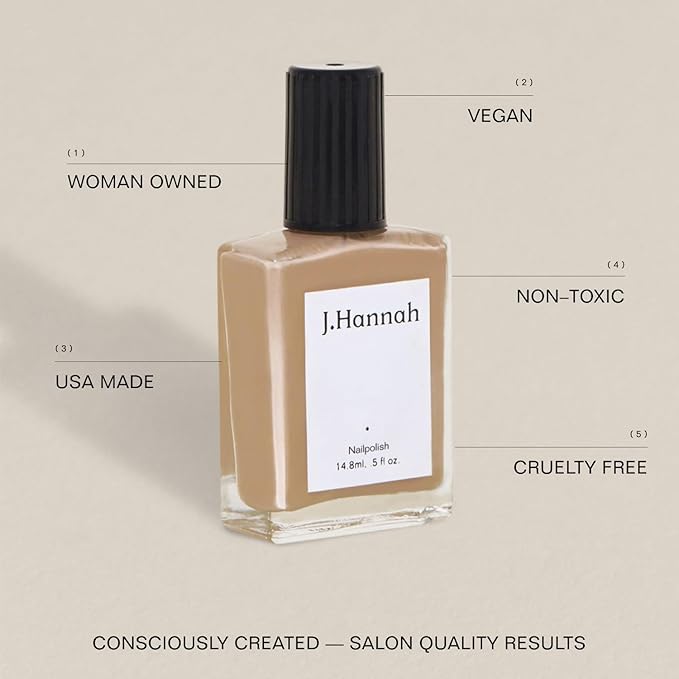 J. Hannah Nail Polish – Vegan, Non-Toxic, Cruelty-Free, Gluten-Free, Long Lasting, USA Made, Dune